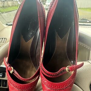 Nina Women's Elegant Red Heels with Strap